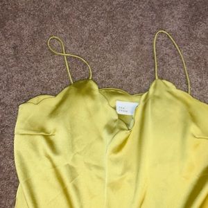 Scallop satin mustard top